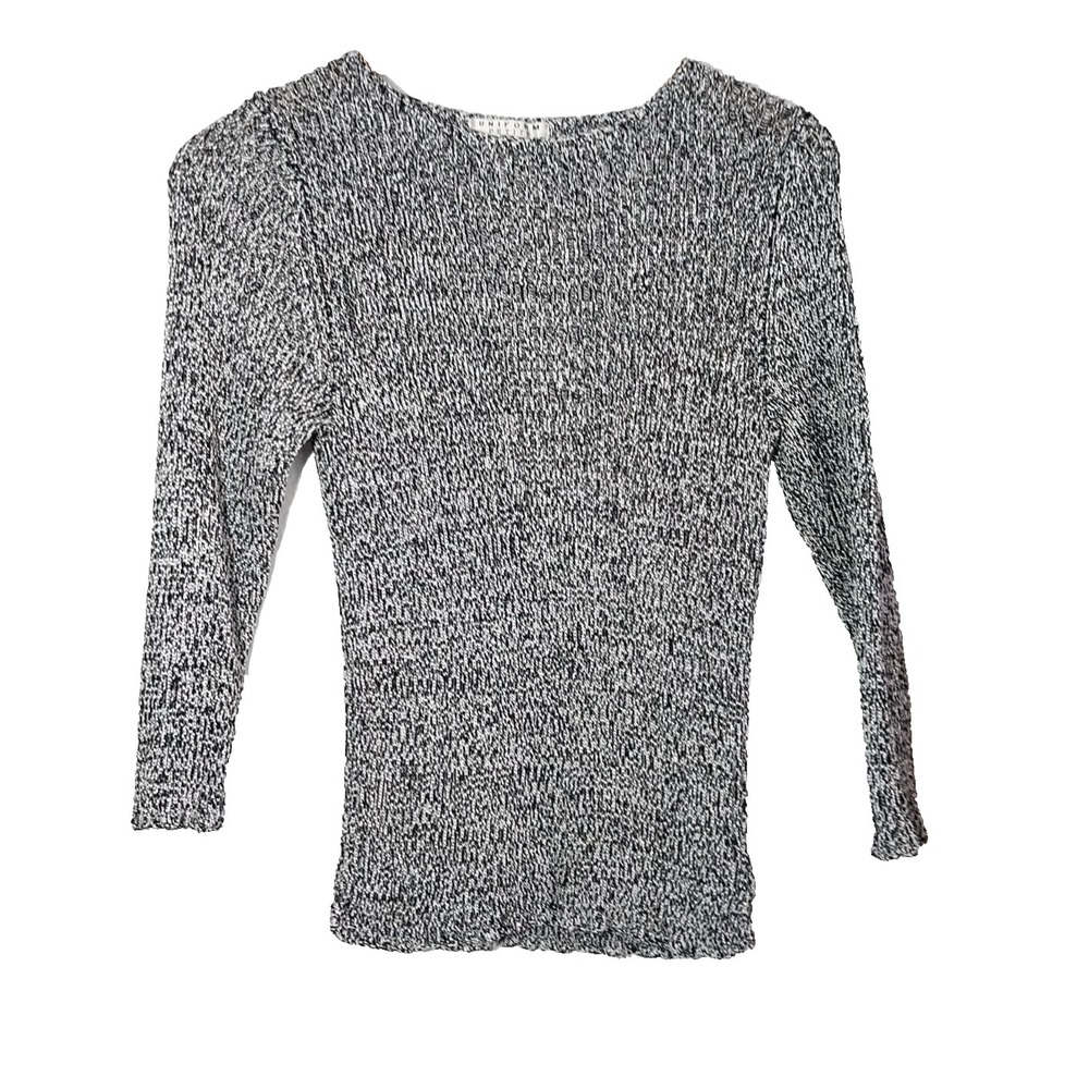 John Paul Richard's Uniform W Sz PM Black & White Stretchy Chain-Link Sweater